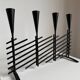 Vintage brutalist candelabrum in black metal