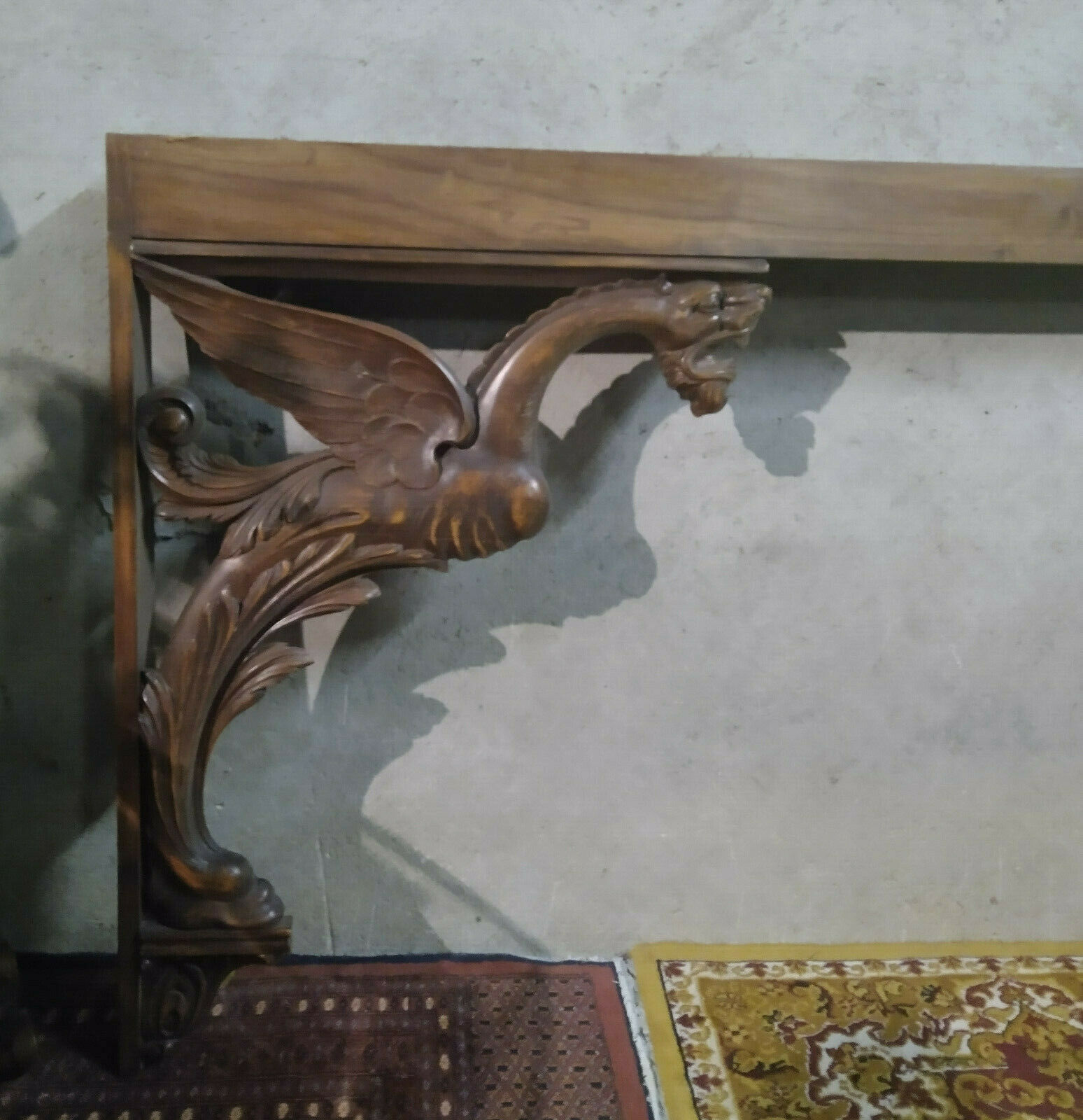 Frame Renaissance-style walnut mantelpiece