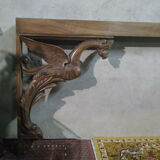 Frame Renaissance-style walnut mantelpiece
