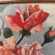 Vintage oil painting of flowers, two roses,  signed Trosset, 1942