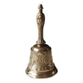 Antique Table Bell/Sancho Panza/Squire of Don Quixote. In gilded bronze. 14.5 x 6.5 cm