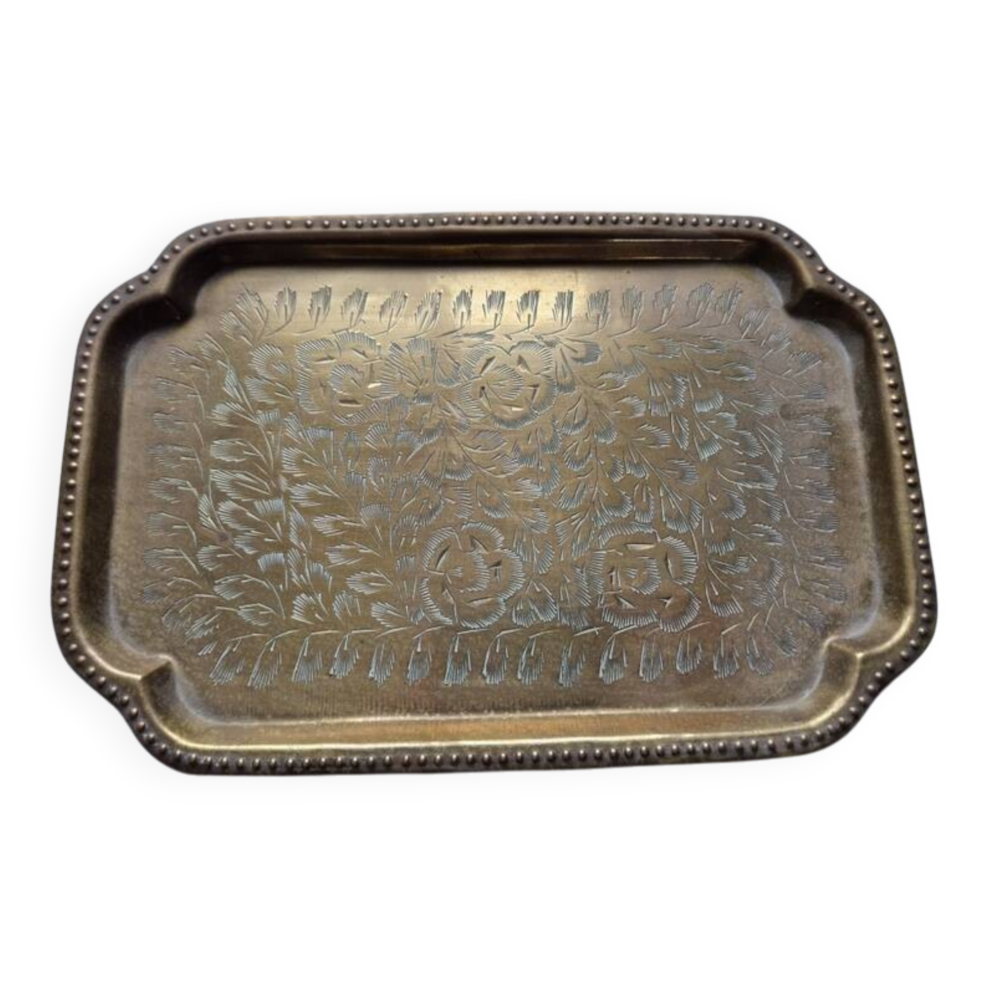Antique letter tray, letters, in copper or brass - India