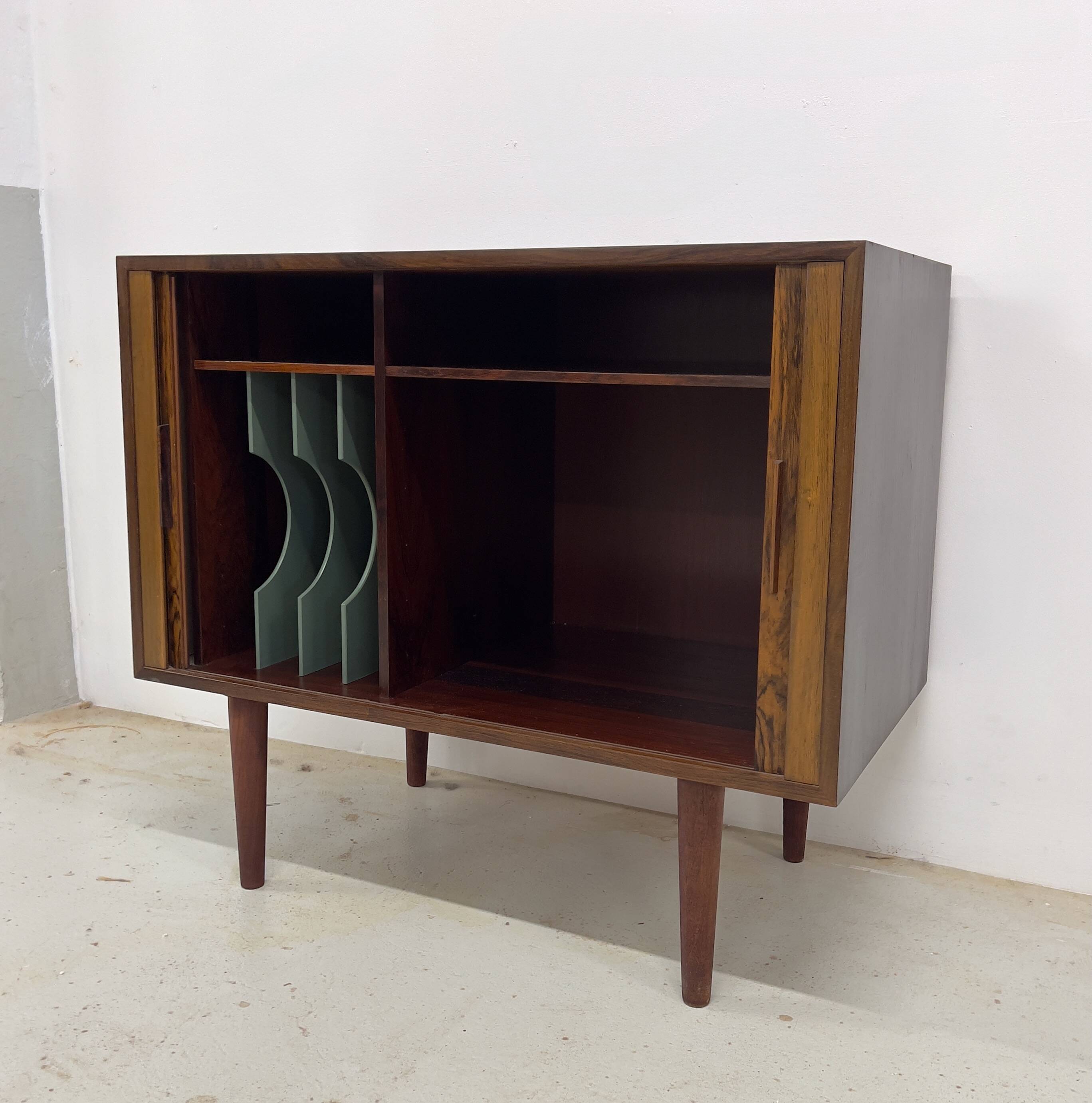 Rosewood Tambour Door Cabinet By Kai Kristiansen For Feldballes