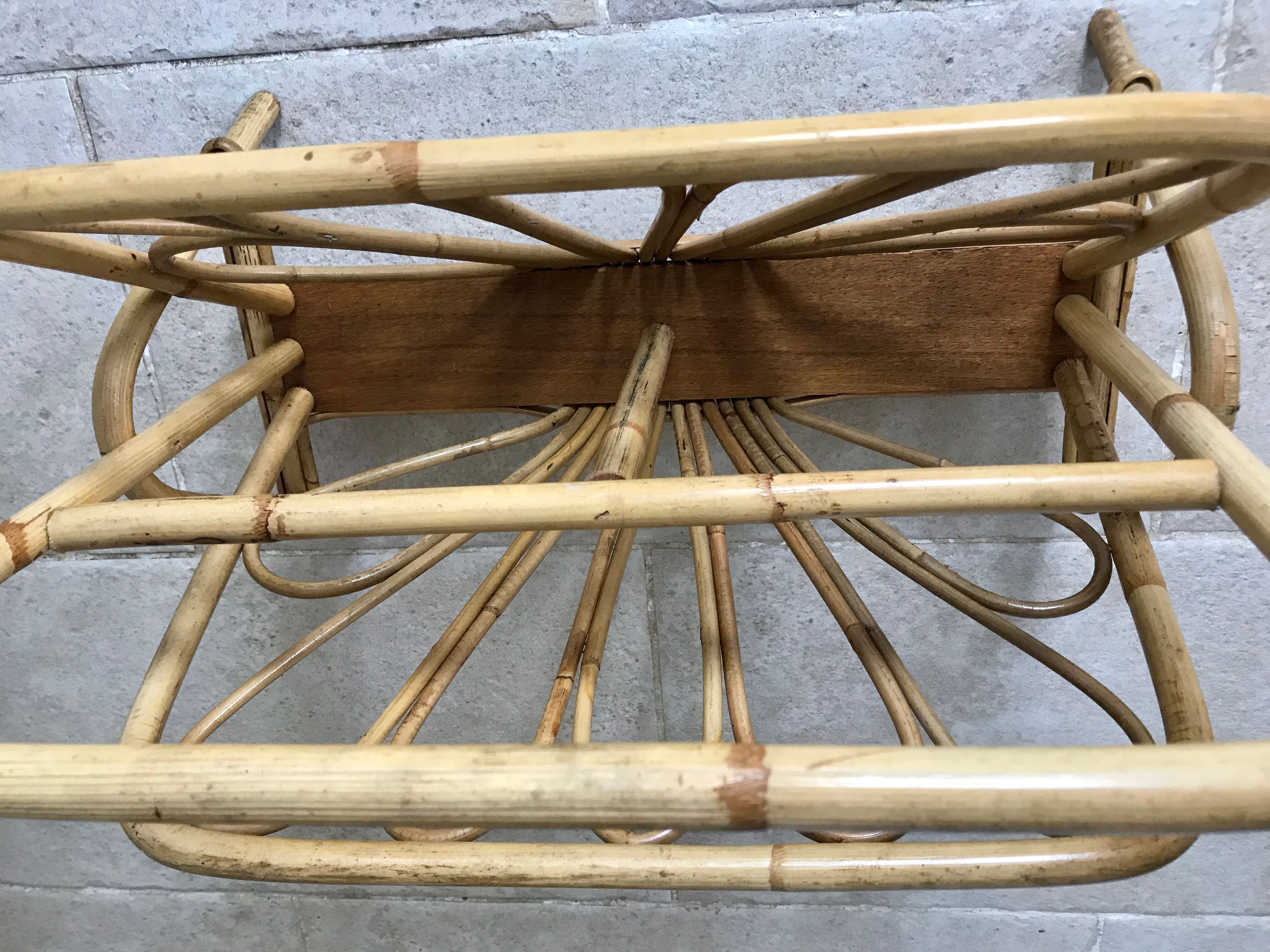 Vintage rattan magazine holder