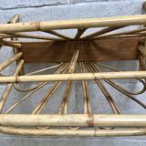 Vintage rattan magazine holder