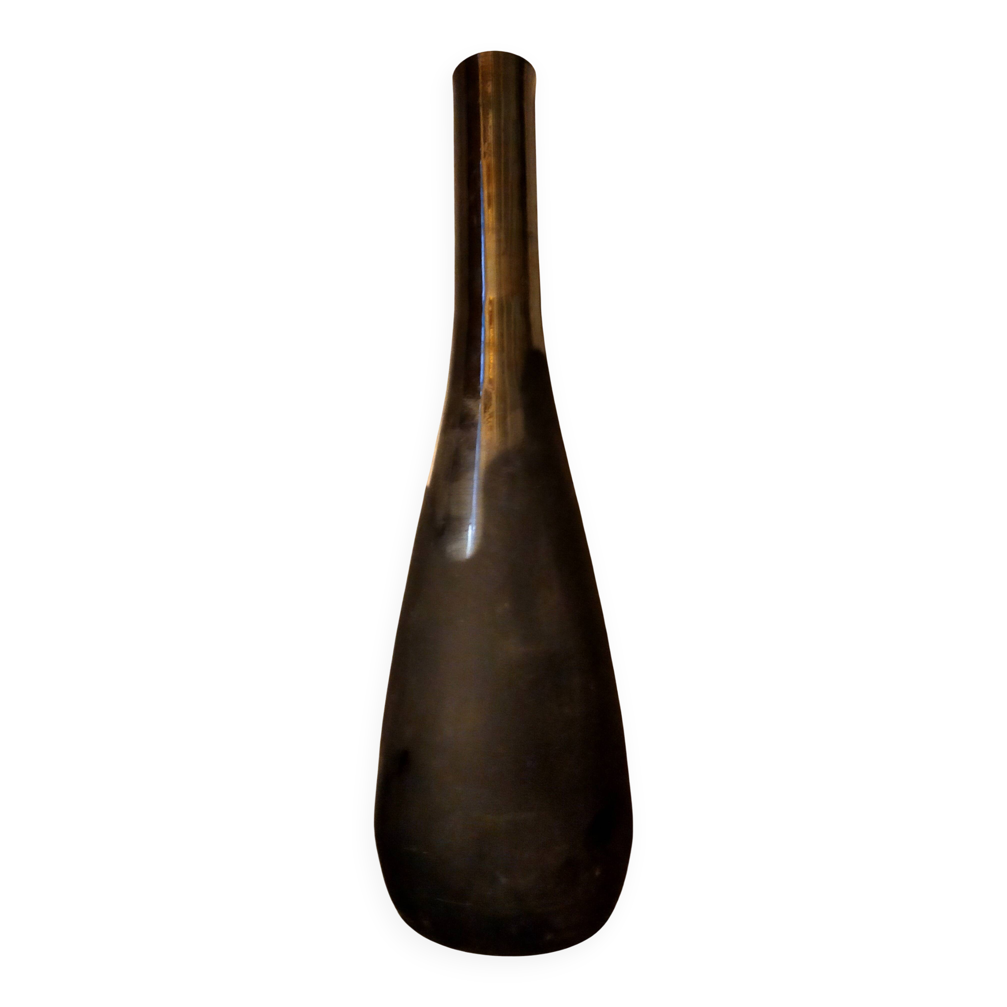 Long black contemporary vase