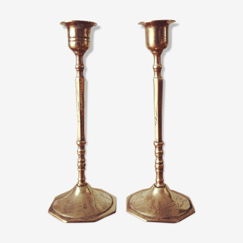 Brass candlestick duo