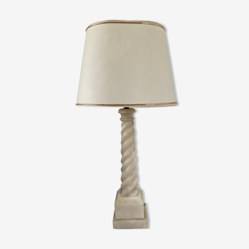 Lampe colonne vintage en marbre blanc années 70