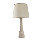Vintage column lamp in white marble 70s