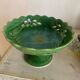 Cup on pedestal / Openwork compote in emerald green ceramic – Vi