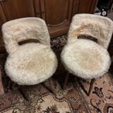 Paire de chaises moumoute