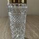 Vintage vase in chiseled Bohemian crystal and brass