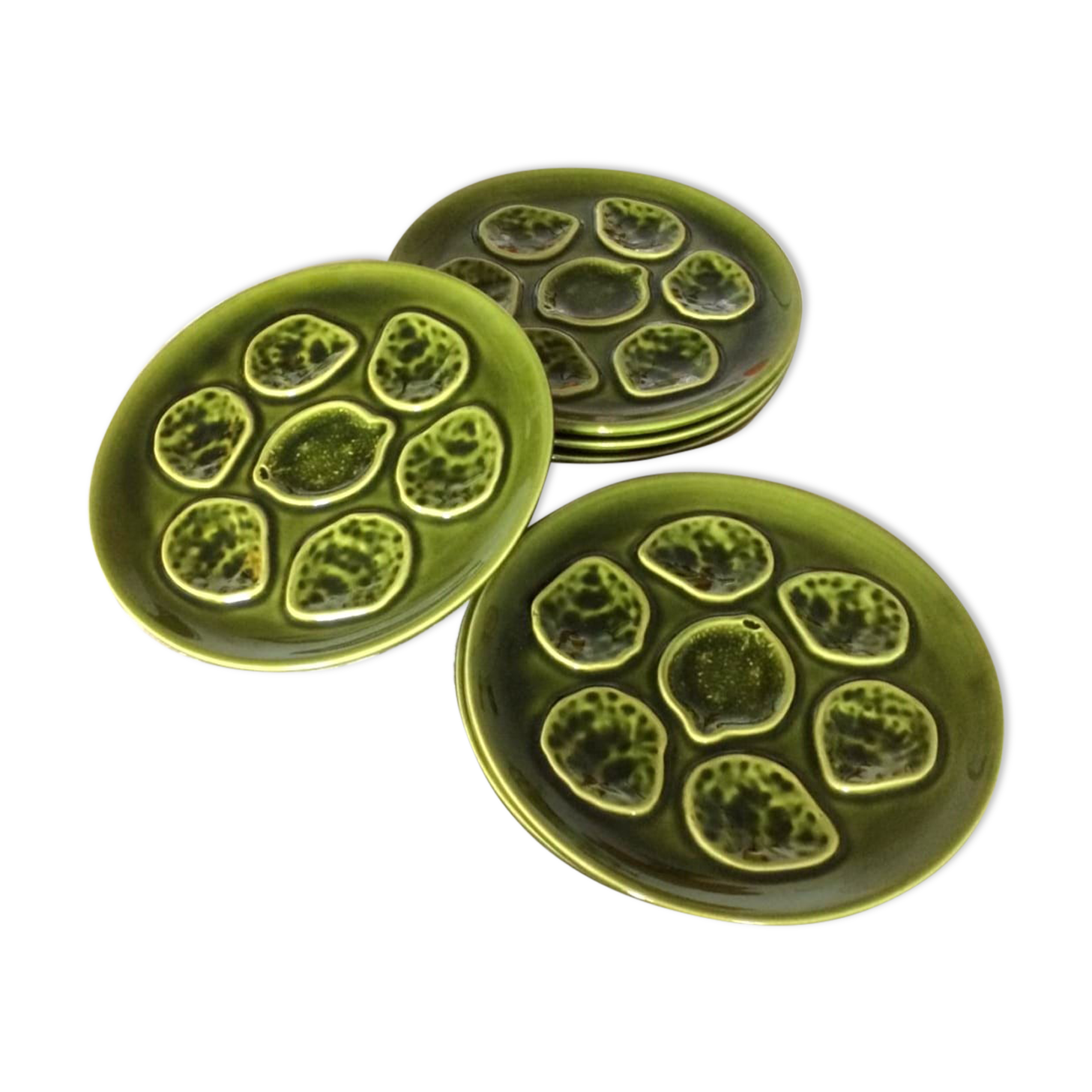 Vintage slurry oyster plate service
