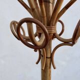 Vintage Bamboo and Rattan Parrot Coat Rack, 1960s