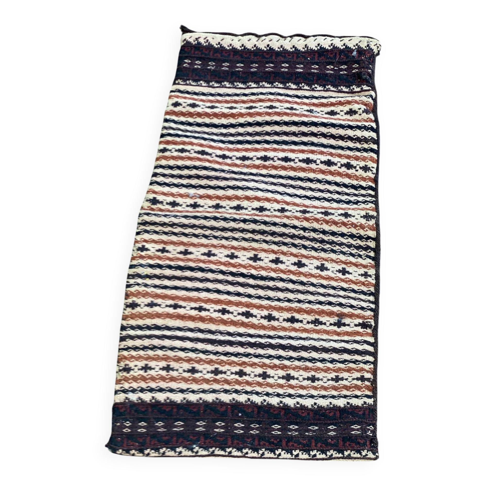 Persian Khorjin Kilim rug, hand-woven wool pouch, 40x80cm.