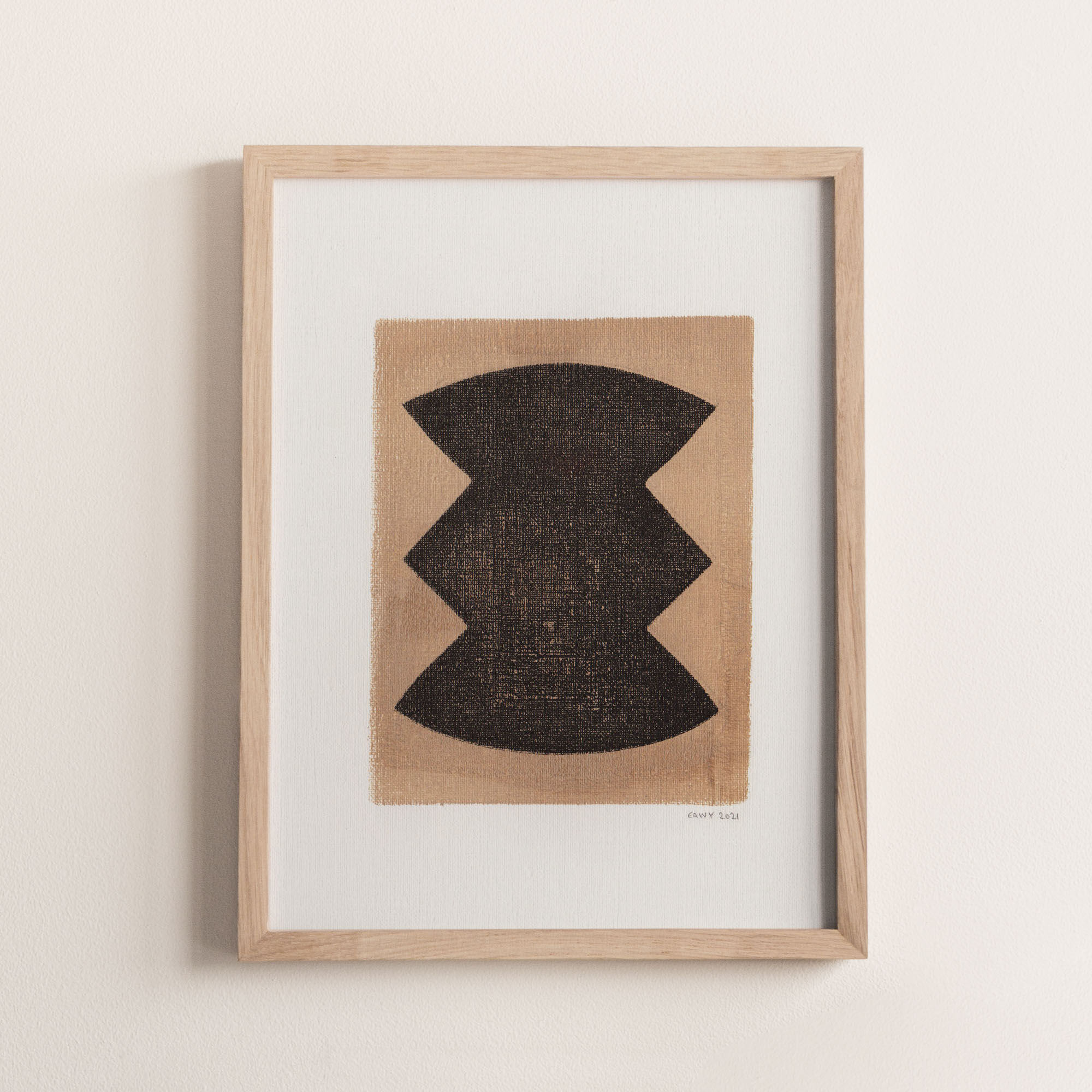 Peinture sur papier illustration M255 signée Eawy