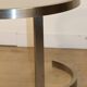 Table basse d'appoint vintage en acier brossé et verre, 1970