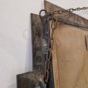 Antique beveled wrought iron mirror circa 1930