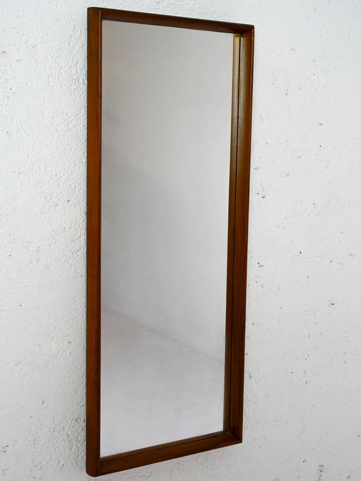 Scandinavian vintage teak mirror, 1950s