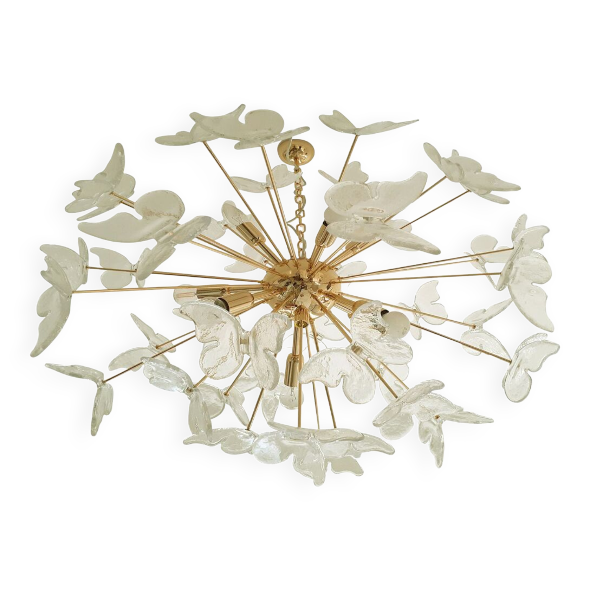 Suspension ovale en verre de murano