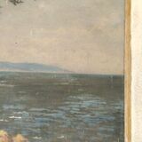 Huile sur panneau signée reinhard paysage bord de mer