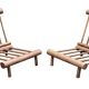 Charlotte Perriand Pair of oak lounge chairs Les Arcs 1600