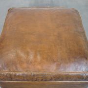 Sheepskin wing chair + XXL patinated footrest