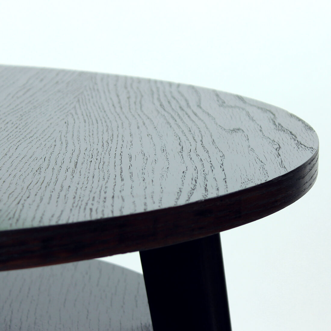 Round Black Coffee Table, Czechoslovakia 1960s