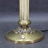 1930s Secession brass and glass dual desk lamp, Czechoslovakia