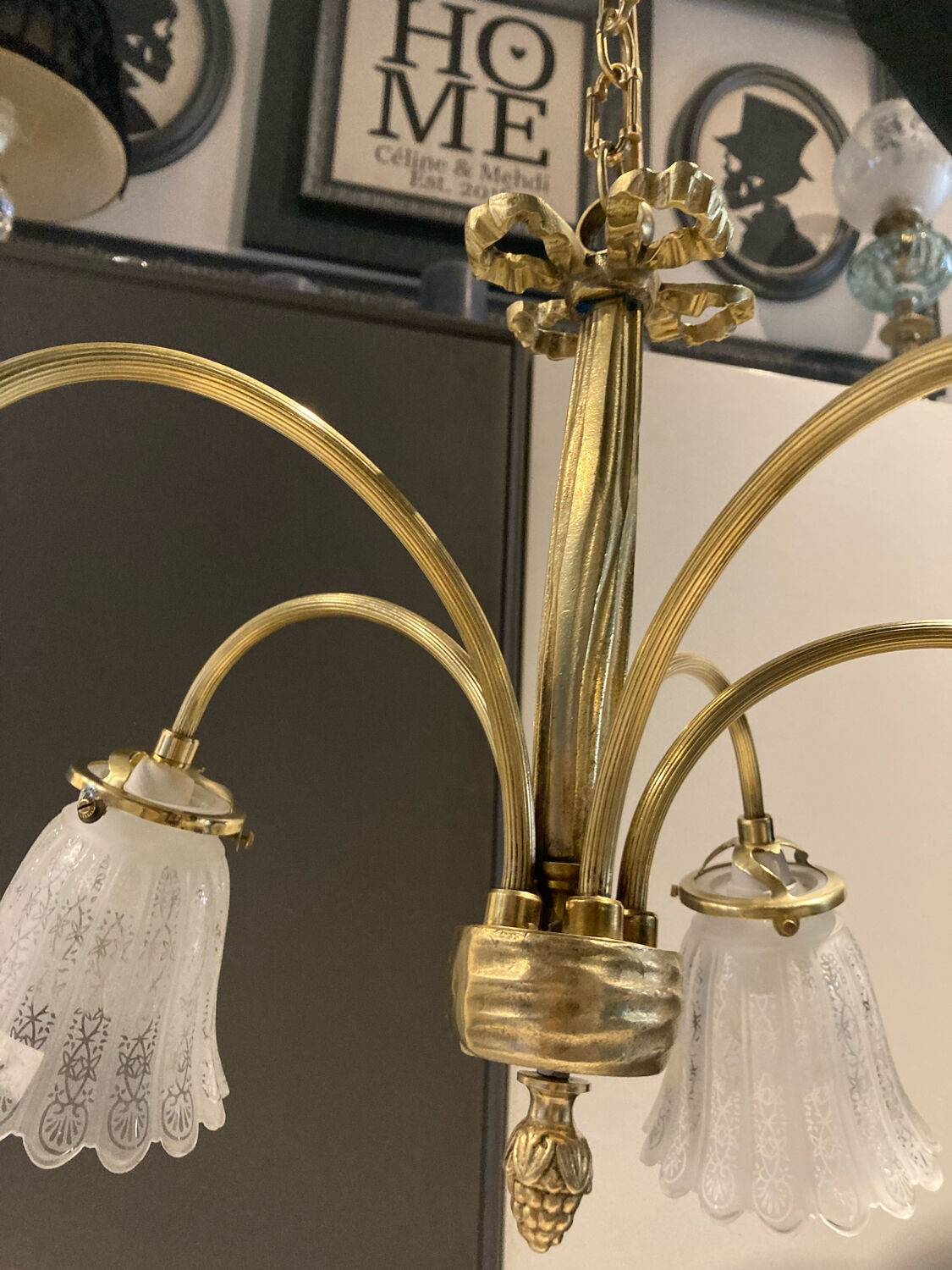 Bronze chandelier 5 branches