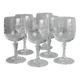 Set of 6 chiseled crystal digestive glasses