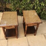 Pair of bedsides wood and canning