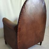 Leather club chair model cathedral circa 1970