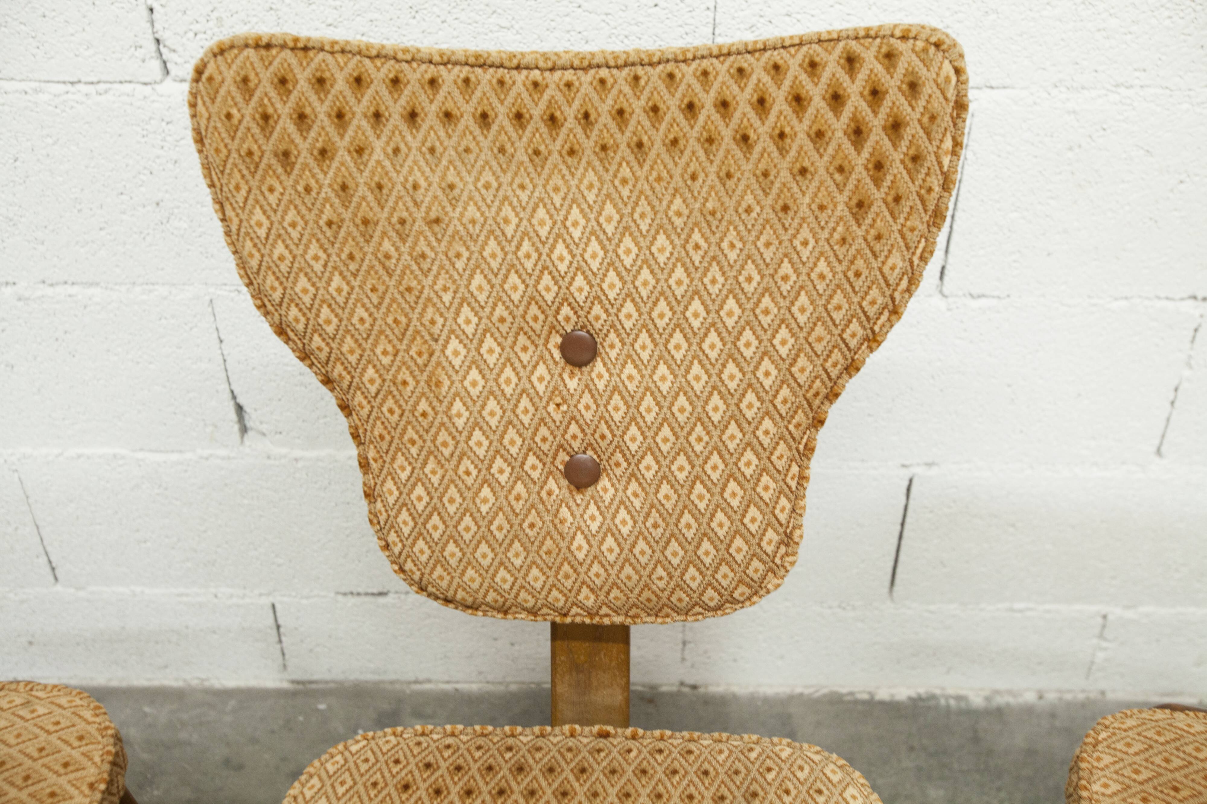 4 chairs and 2 Lounge armchairs by Roger Landault, ABC edition, 1950.