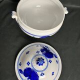 Lunéville, earthenware soup tureen with blue decoration, late 19th century