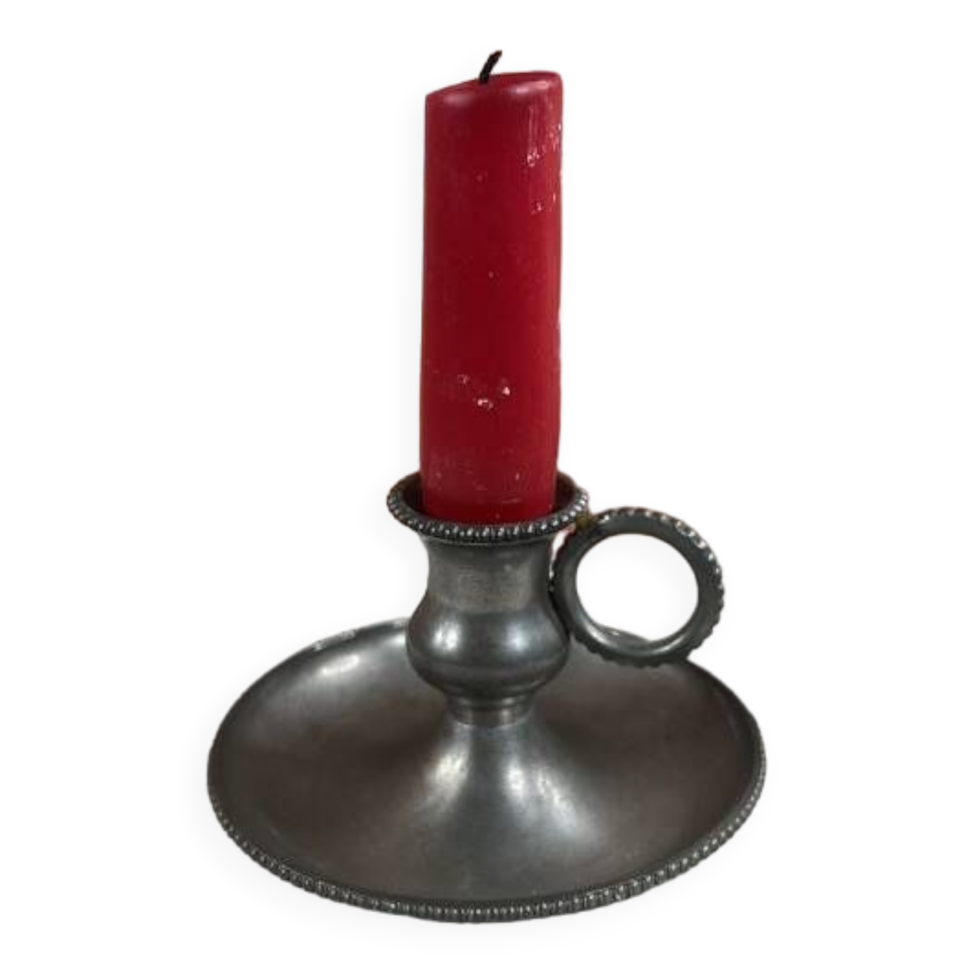 Manoir pewter hand candle holder with handle
