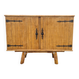 Rattan bamboo sideboard atttributed to Audoux Minnet vintage 60's