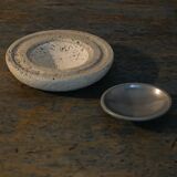 Cendrier en travertin - Art en marbre - Design fabriqué en Italie - Années 1970