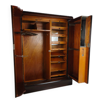 1920s Mahogany and Oak Compactom Ltd Gentleman’s Wardrobe