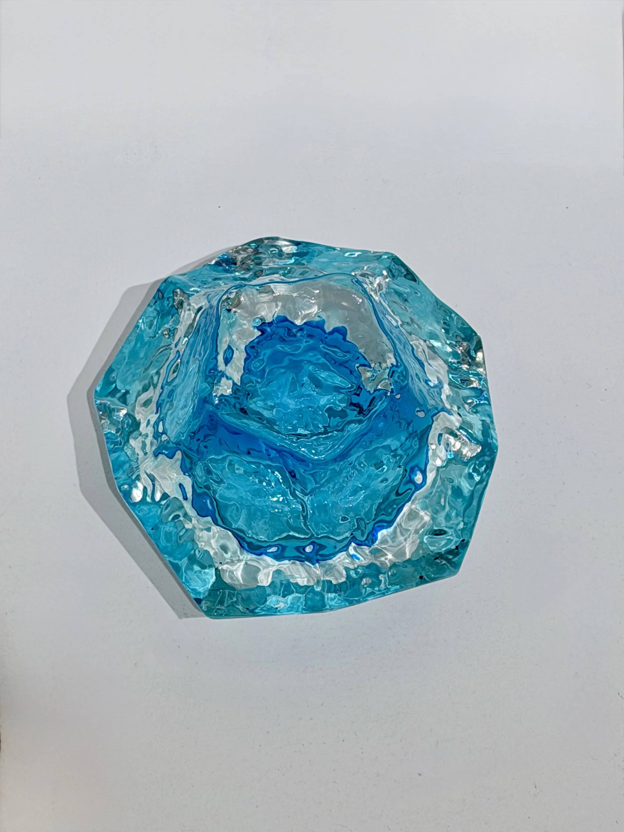 Sommerso trinket tray - Murano blown glass, Italy 1970