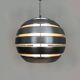 Large vintage Mercury pendant light by Eglo in brushed aluminum and opaline