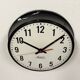 Vintage Black School Wall Clock from Lathem, 1980s