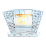 Perforated sheet metal bathroom shelf
