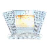 Perforated sheet metal bathroom shelf