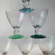 Colored glass stemmed bowls