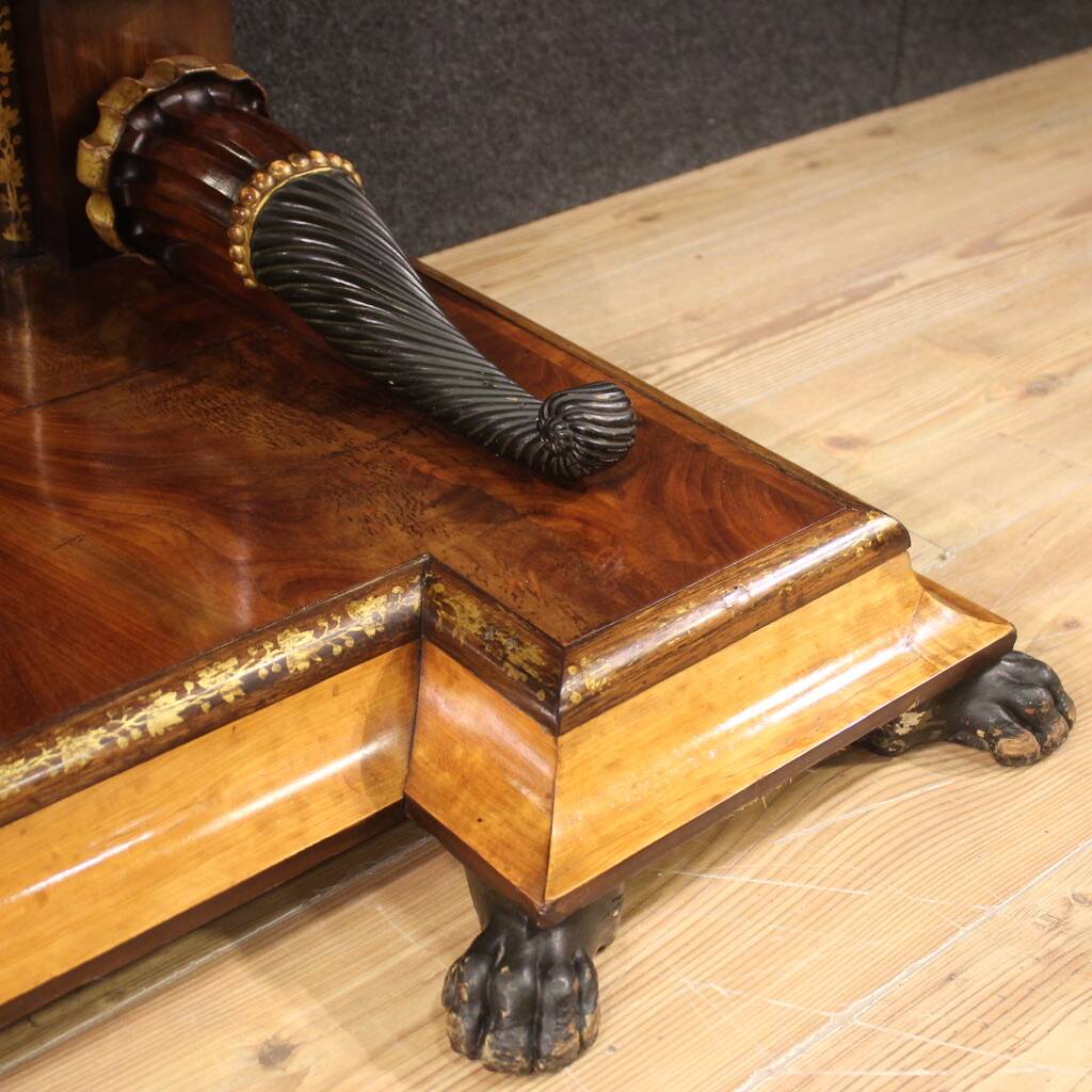 Spanish console in inlaid wood from the 19th century