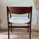 Fauteuil scandinave en teck et velours côtelé blanc "Hymir", années 60