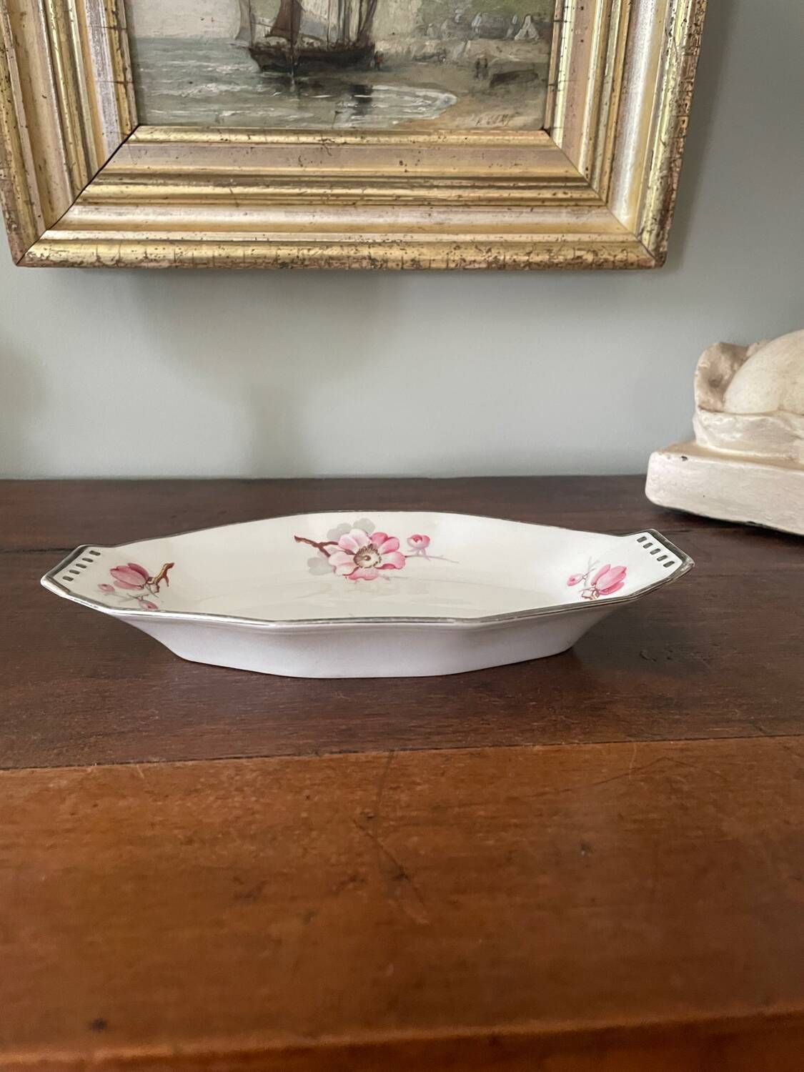 Art Deco porcelain dish eg France old house Charronat