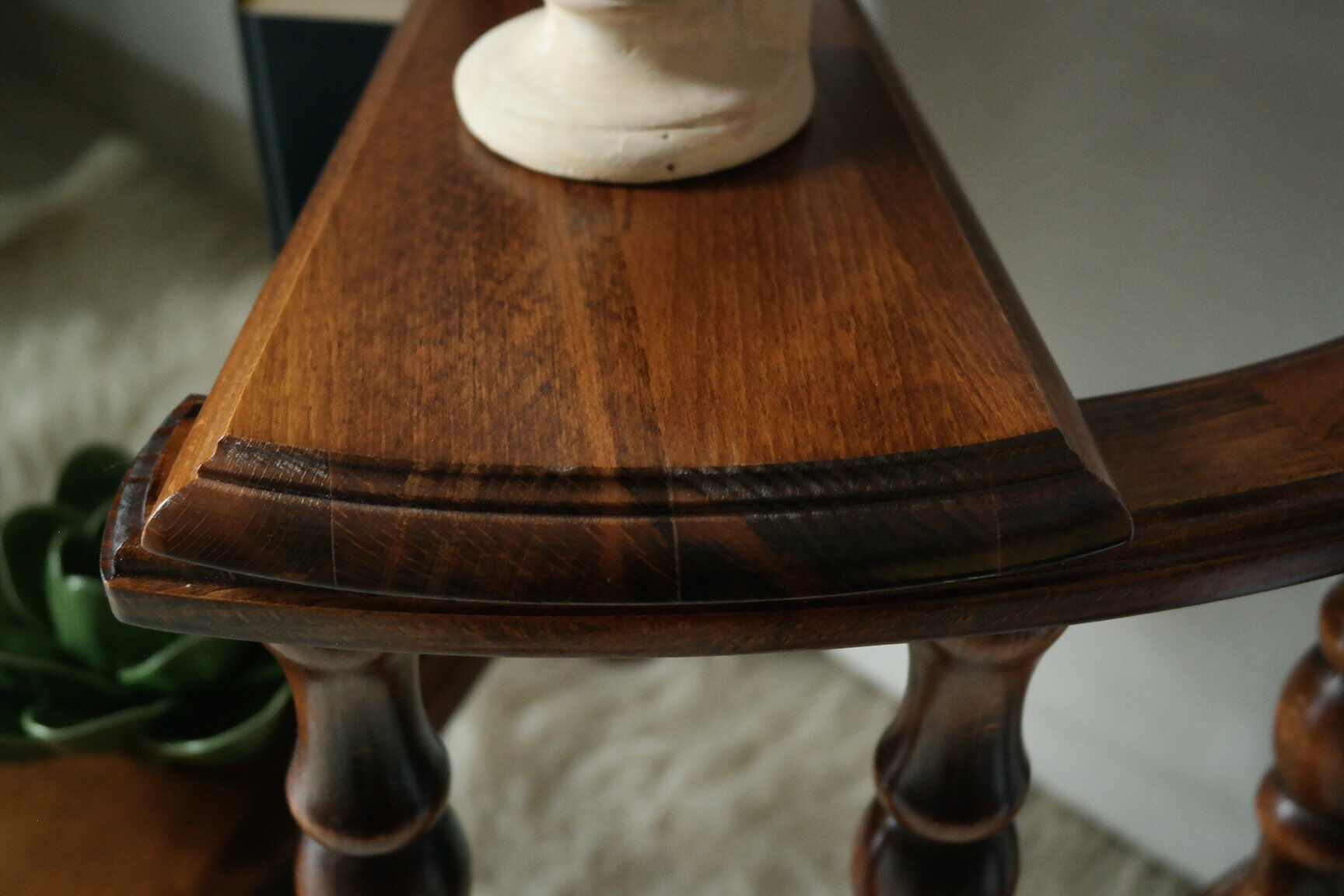 Vintage Beech Library Staircase Shelf