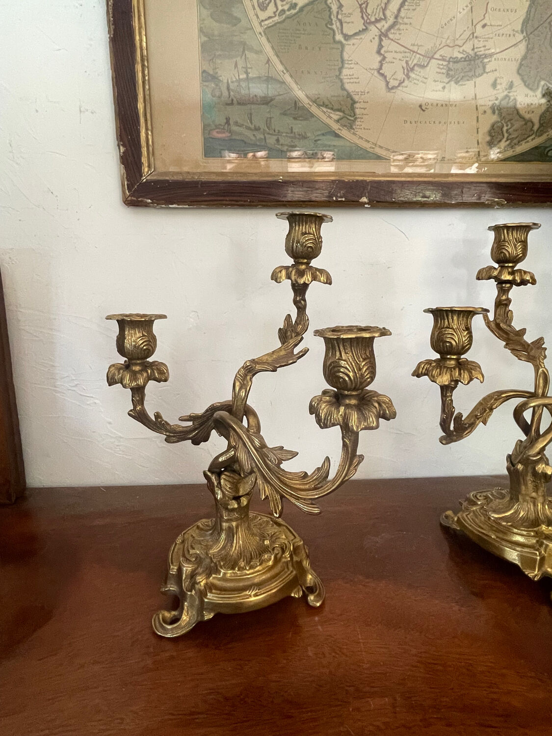 Pair of bronze candlesticks